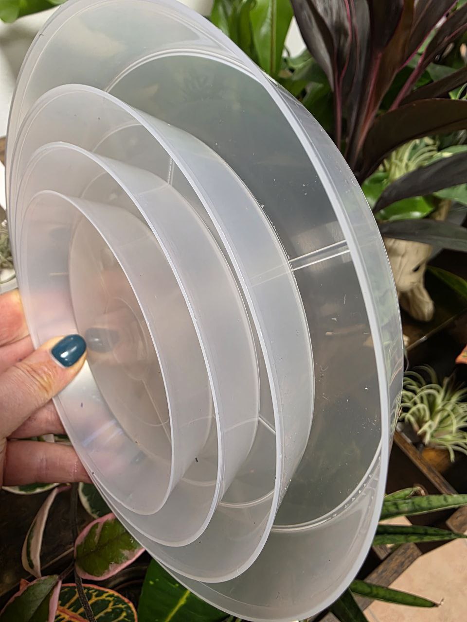 Podmiska plastová čirá, hladká 14 cm