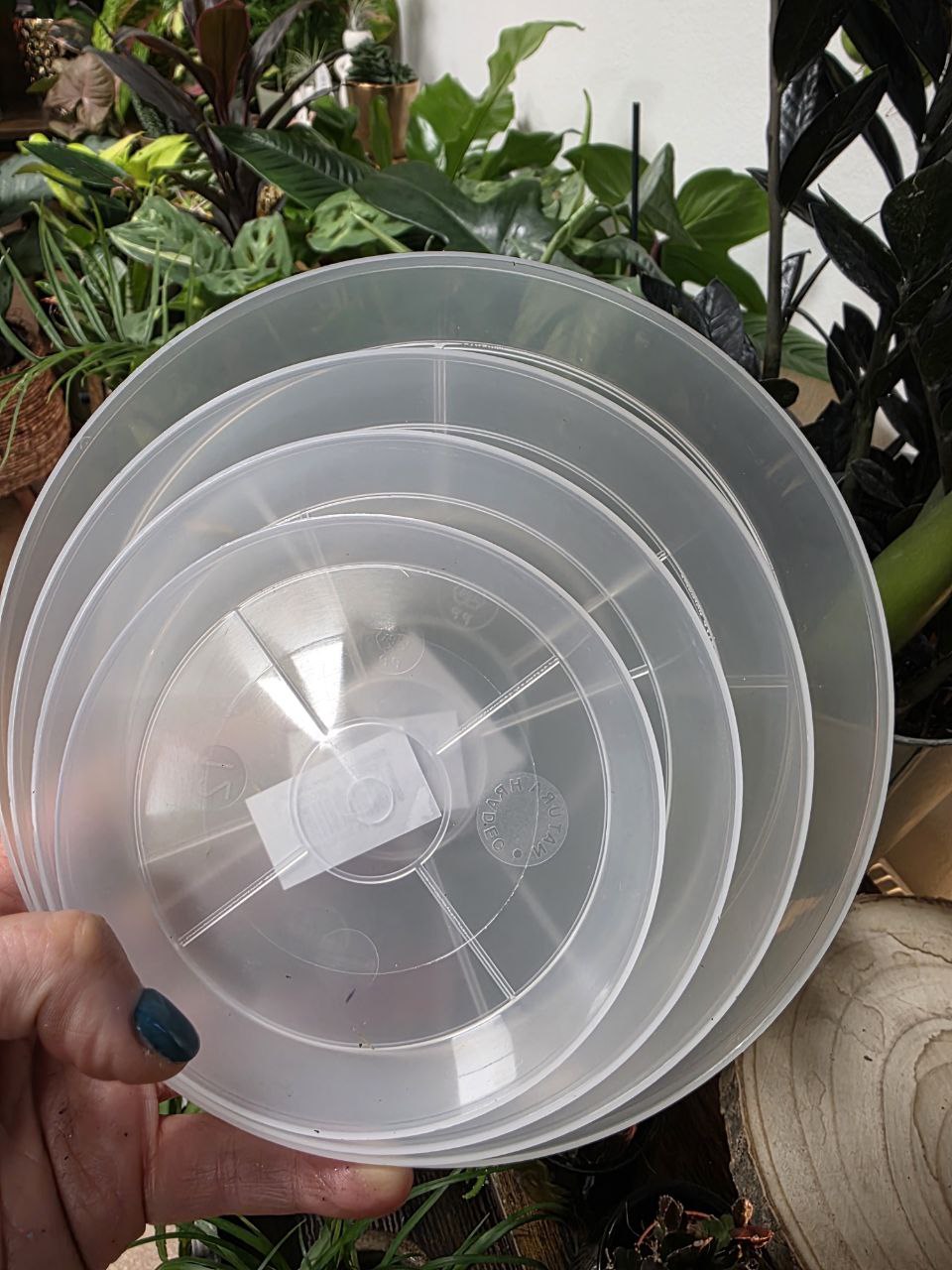 Podmiska plastová čirá, hladká 14 cm