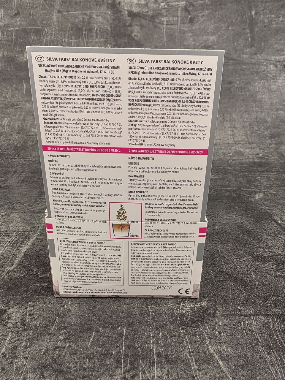Silva Tabs, Dlouhodobé hnojivo pro balkonové rostliny