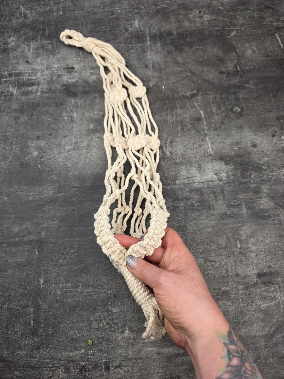 Macrame závěs krémový