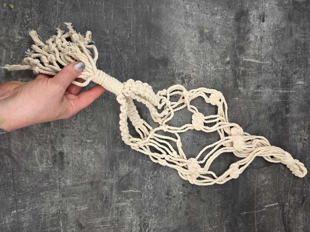 Macrame závěs krémový