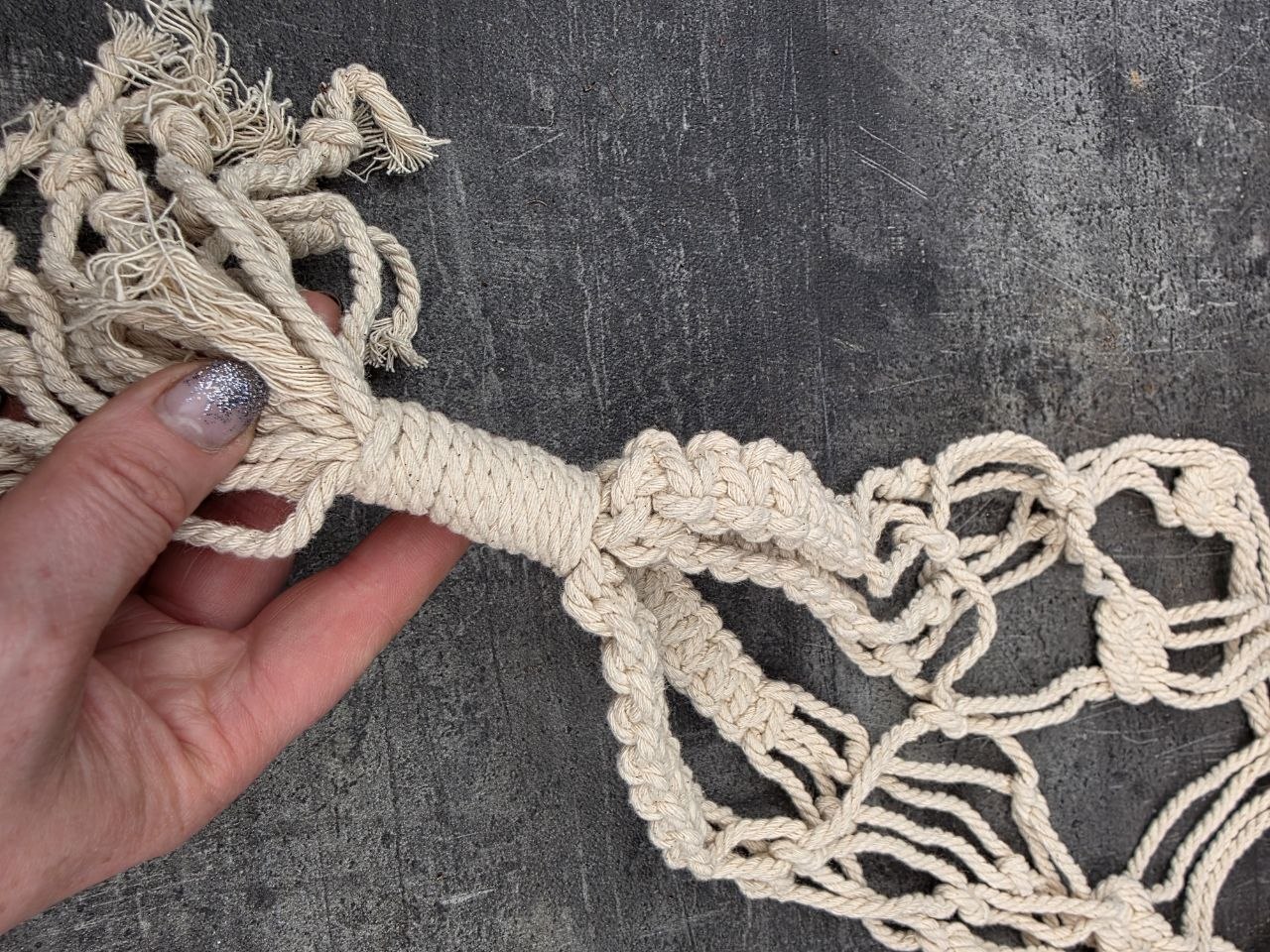 Macrame závěs krémový