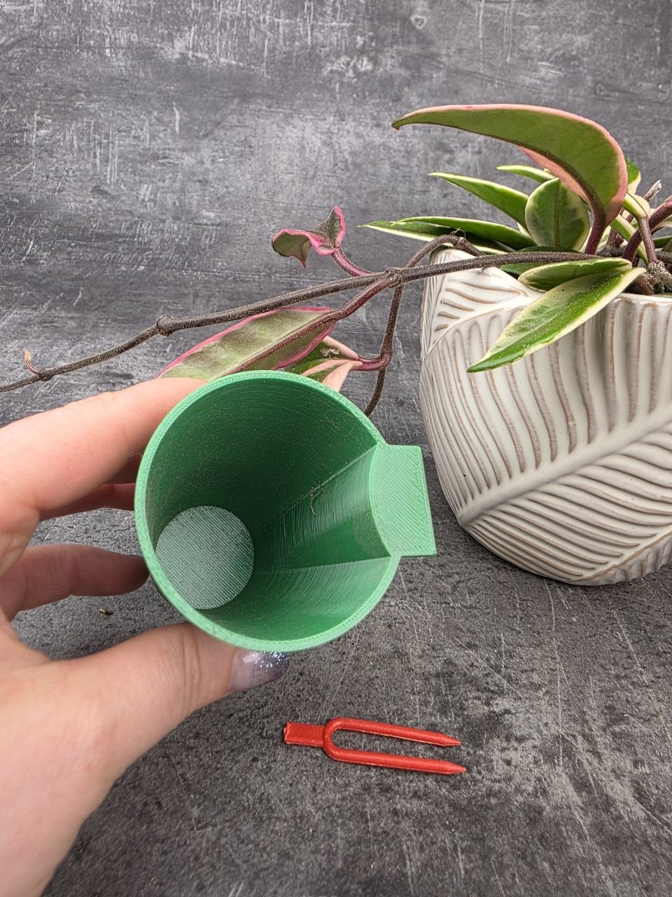 3D Mini květináč na množení s uchycením na obal bez odtékacích otvorů