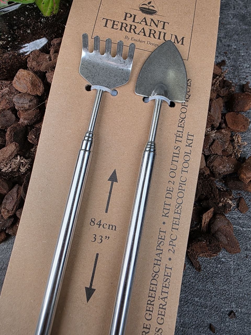 Teleskopické nářadí, lopatka a hrabičky 84 cm