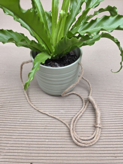 Keramický zelený závěsný obal na pr. 14 cm s rovným  dnem