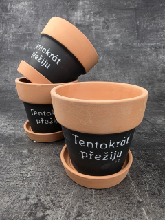 Terakotový černý obal Tentokrát přežiju na 12 cm
